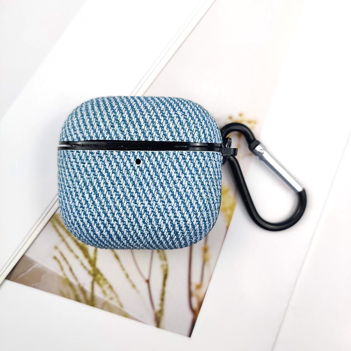 

Oblique Cloth Pattern Double-strand Fabric Earphone Case for Airpods Pro 3 (2025) Bluetooth Protective Cover for Airpods 4 3 2 1 for AirPodsPro3 зелений
