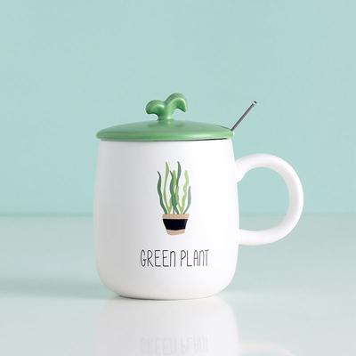Tazza in Ceramica a Forma di Pianta 3D con Coperchio Cucchiaio Tazza per Caffè Tè Ceramica e Terracotta Tazze di Natale Spedizione Gratuita Tazze da Caffè Bar
