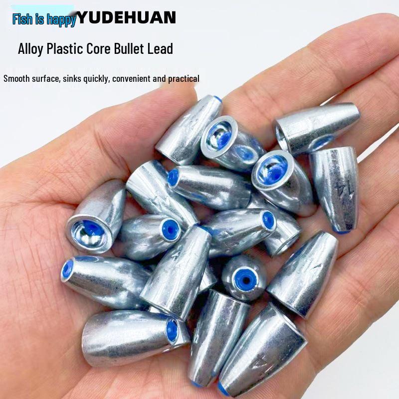 Cross Alloy Bullet Lead Set, Plastic Core Carbon Steel, Texas Rig Sinker, 25-Piece Pack