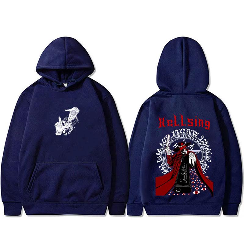 Anime Hellsing Vampire Alucard Graphic Hoodie Men Women Manga Oversized Pullover Hoodies Male Hooded Sweatshirt