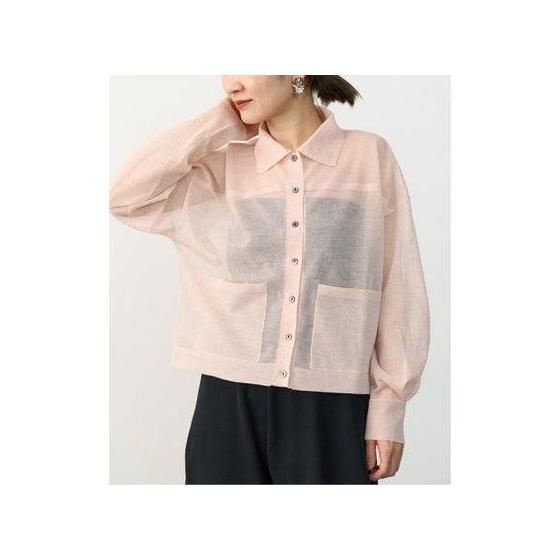 VERMEIL par iena Linen sheer knit overshirt (beige)