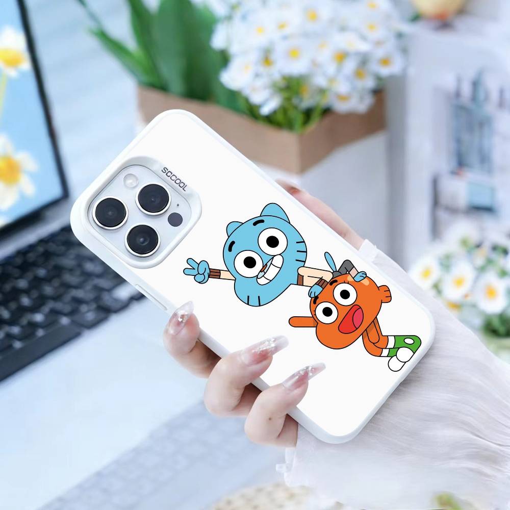 F-Gumball and Darwin Phone Case For iPhone17, 16,15,14,13,12 Pro Max Black Candy Matte Shockproof Cover iPhoneXSMAX