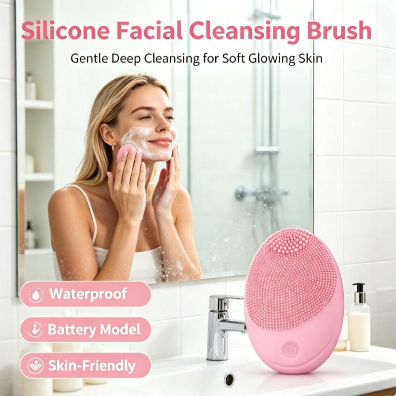 Elektryczna Szczoteczka do Oczyszczania Twarzy z Miękkiego Silikonu, Soniczna Wibracyjna Głębokiego Oczyszczania Pór, Delikatny Peeling do Skóry dla Wszystkich Typów Skóry