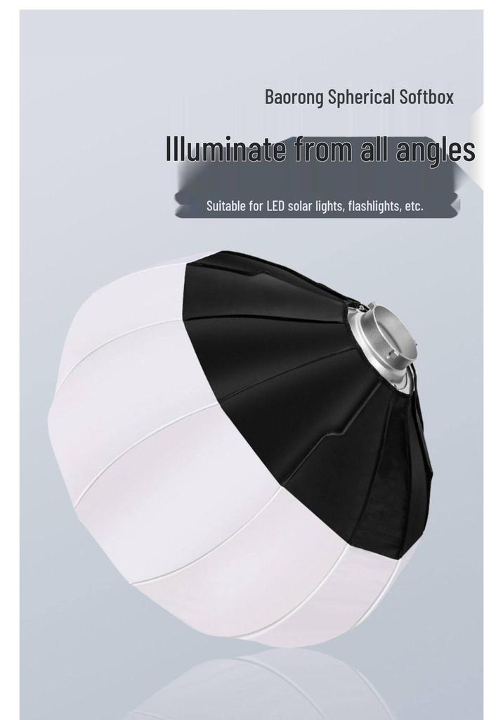 85cm Quick-Install Portable Spherical Softbox for Live Streaming and Studio Portrait Lighting