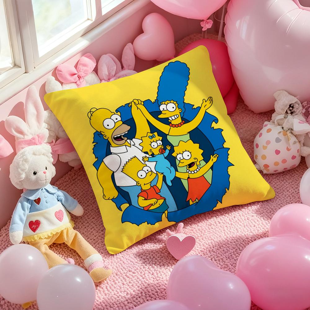 Simpsons La peliculaLos Cushion Cover Pattern Printed Pillowcase for Living Room Sofa Cushion Cover & Bedroom Decor