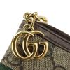 Gebrauchter GUCCI Schlüsselanhänger Off-Leder 523157 Sherry-Linie GG Supreme Canvas/Leder Beige Braunes Band