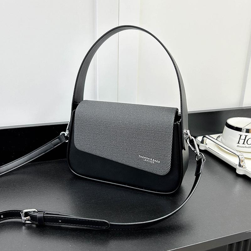 Bag, Women s Contrasting Color Handbag, Crossbody Small Square Bag, Commuting High-end Sense, Fashionable Niche Design, Shoulder Bag чёрный