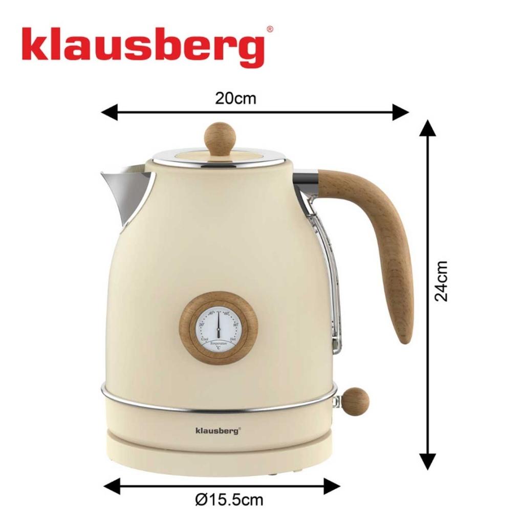 Electric Kettle 1.7L With Thermometer Klausberg Kb-9006 Retro