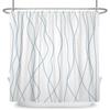 Minimalist Wavy Line Shower Curtain Gradient Design Waterproof Bath Curtain Bathroom Decor Multiple Options Polyester With Hooks