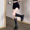 2024 Herbst Koreanische High Waist Slim Schwarze Shorts für Damen - Vielseitiges High-End-Design