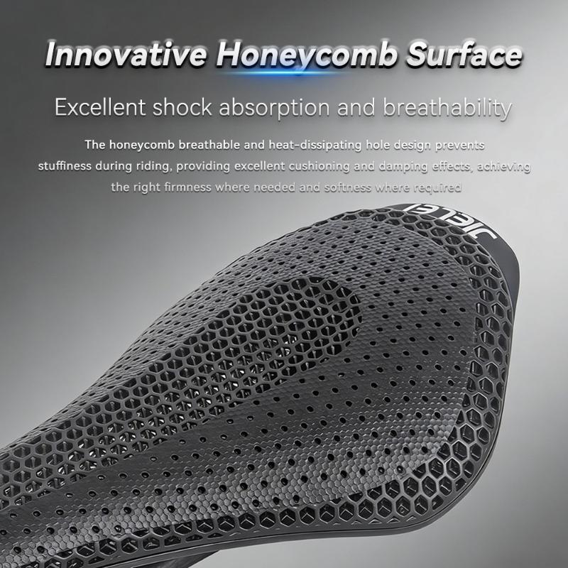 1Pcscarbon Fiber 3D Printed Bike Ultralight Hollow Breathable Comfort Anti-Pain Shock Absorbing Cycling Seat Cushion Fit