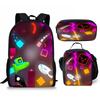 Hip Hop Popular Funny Geometry Dash 3D Print 3pcs/Set pupil School Bags Laptop Daypack Backpack Crossbody Lunch bag Pencil Case