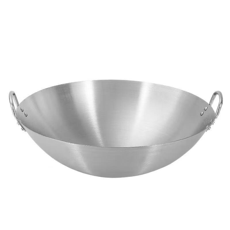 Commercial Double Handle Stainless Steel Wok