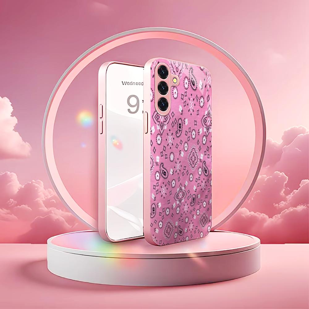 Exquisite patterns PhoneCase for Samsung Galaxy S26 S25 S24 S23 S22 FE Ultra Plus Built-in glass feel bare machine Women's style