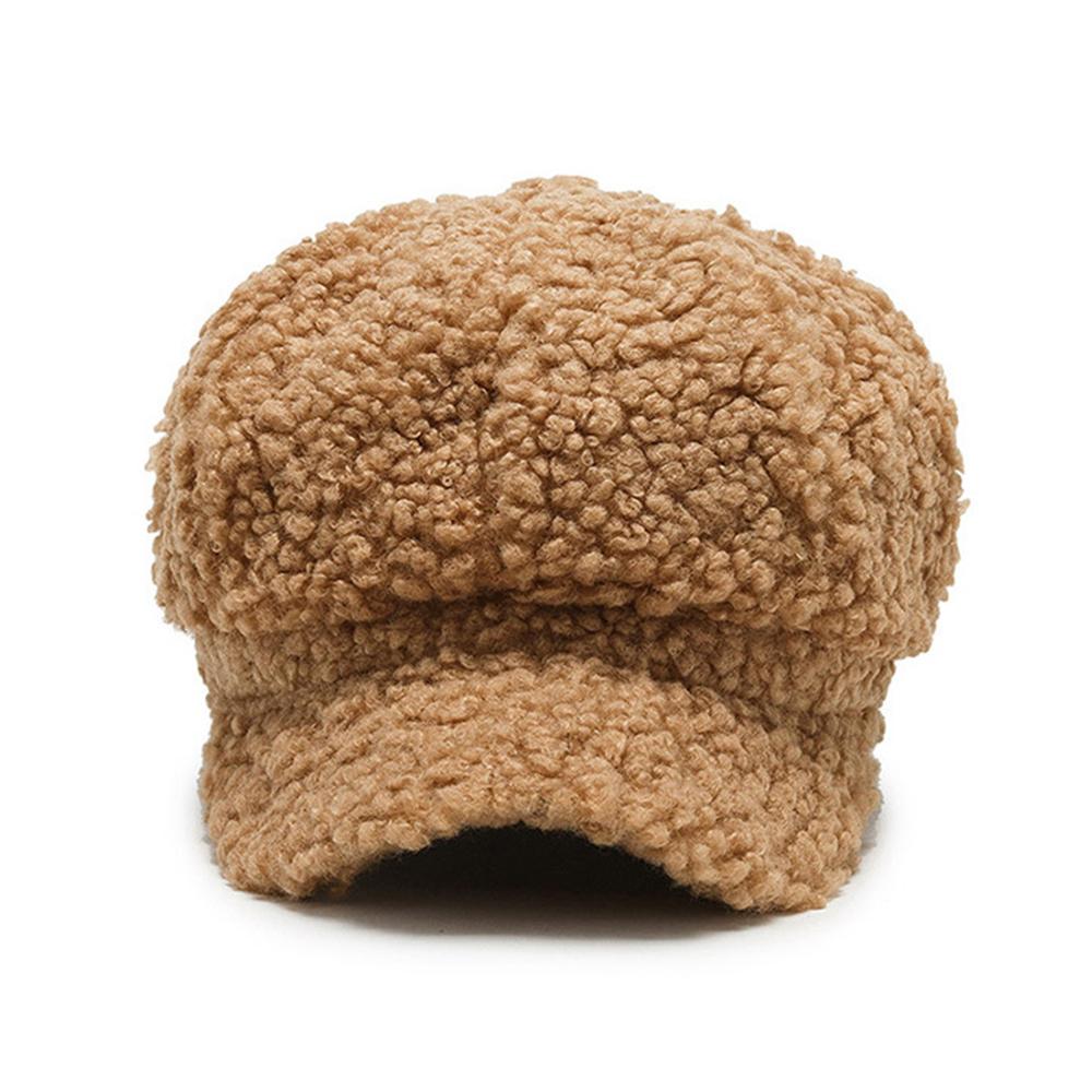 Fashion Lamb Wool Berets for Women Autumn Winter Painter Hat Octagonal Cap