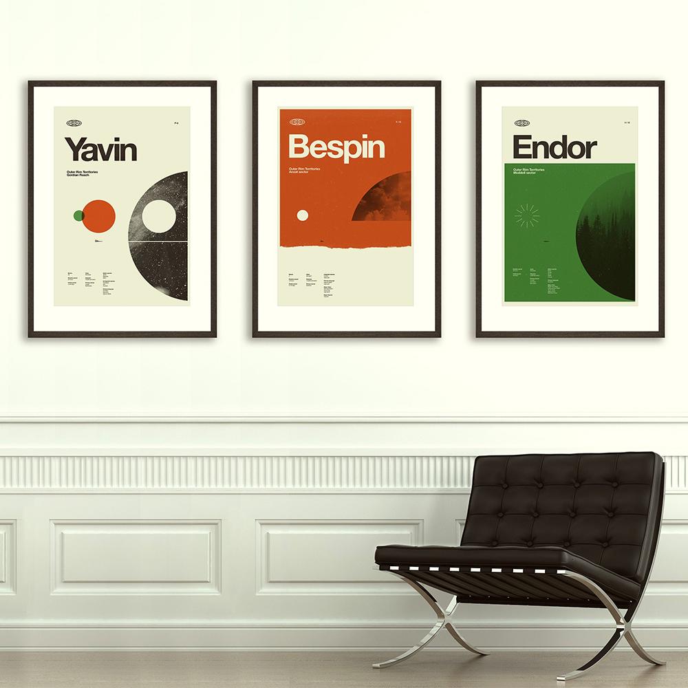 

Вдохновленный планетами постер фильма Художественная печать Минималистский плоский рисунок Современный бутик середины века Ретро