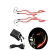 1 Satz Wasserdichtes Motorrad Fahrrad Helm LED Kaltlichtstreifen EL Aufkleber 4 Blinkende Warnleuchten Nachtfahrt Helm Kit