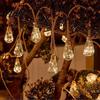 Dekorative Pergola Lichterketten Solar Außenleuchten Vintage Hanfseil Hängelichter mit bruchsicheren Glühbirnen