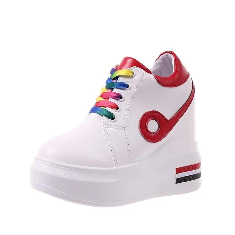 Fashion Spring Women 12CM High Heels Casual Shoes Wedges Platform Women Shoes Chaussure Summer Height Increasing Pumps flowers Shoes