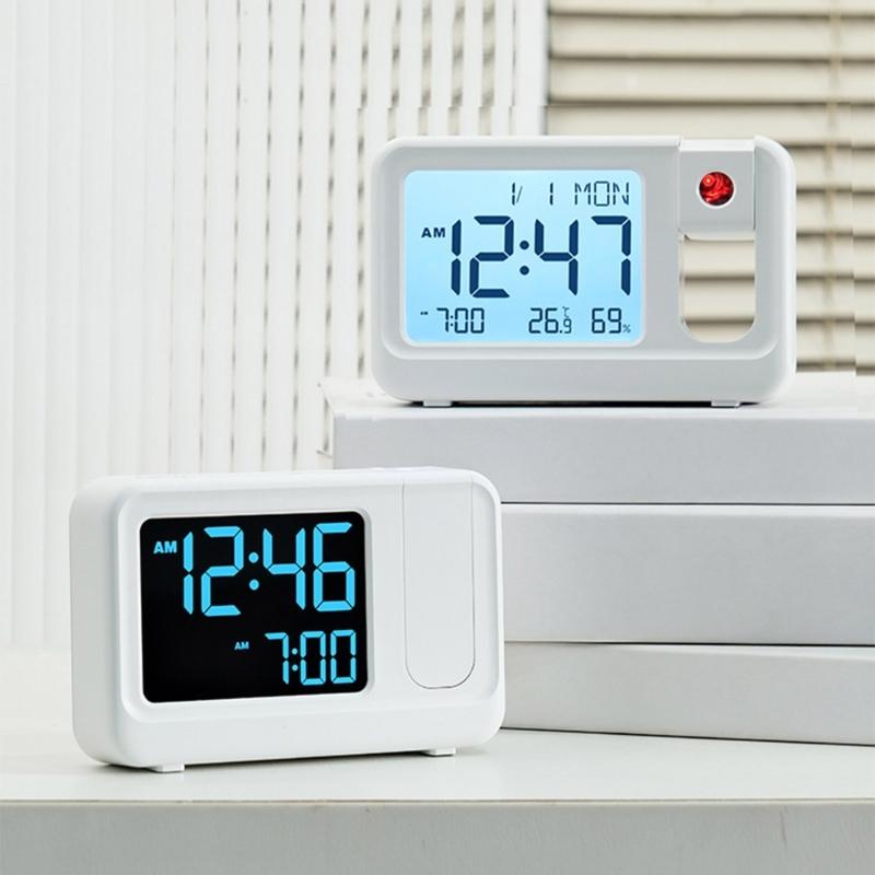 Quiet Operate LCD Clock With Auto Adjusting Brightness And Temperature Date Display Multifunctional
