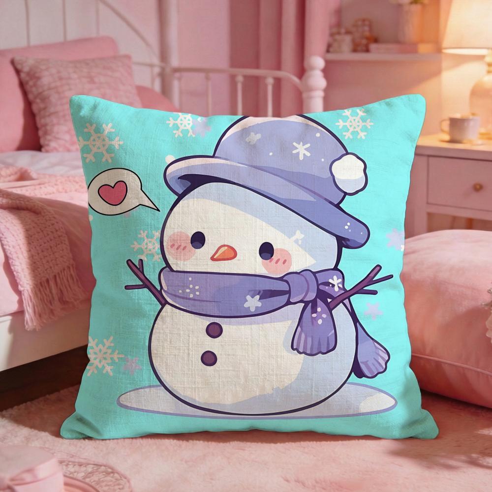 DecorsnowmanS Cushion Cover Premium Comfort Reversible Pillow Cove Two in One Design for Any Room Car Interior