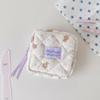 Zipper Cosmetic Storage Bag Quilted Cosmetic Pouch Portable Lipstick Organizer Pouch