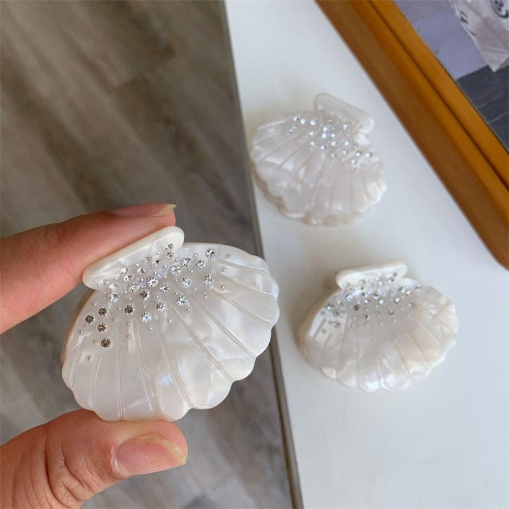 Acrylic Shell Hair Claw Korean Style Shell Shape Claw Clip Elegant Shell Crab Clip  Party