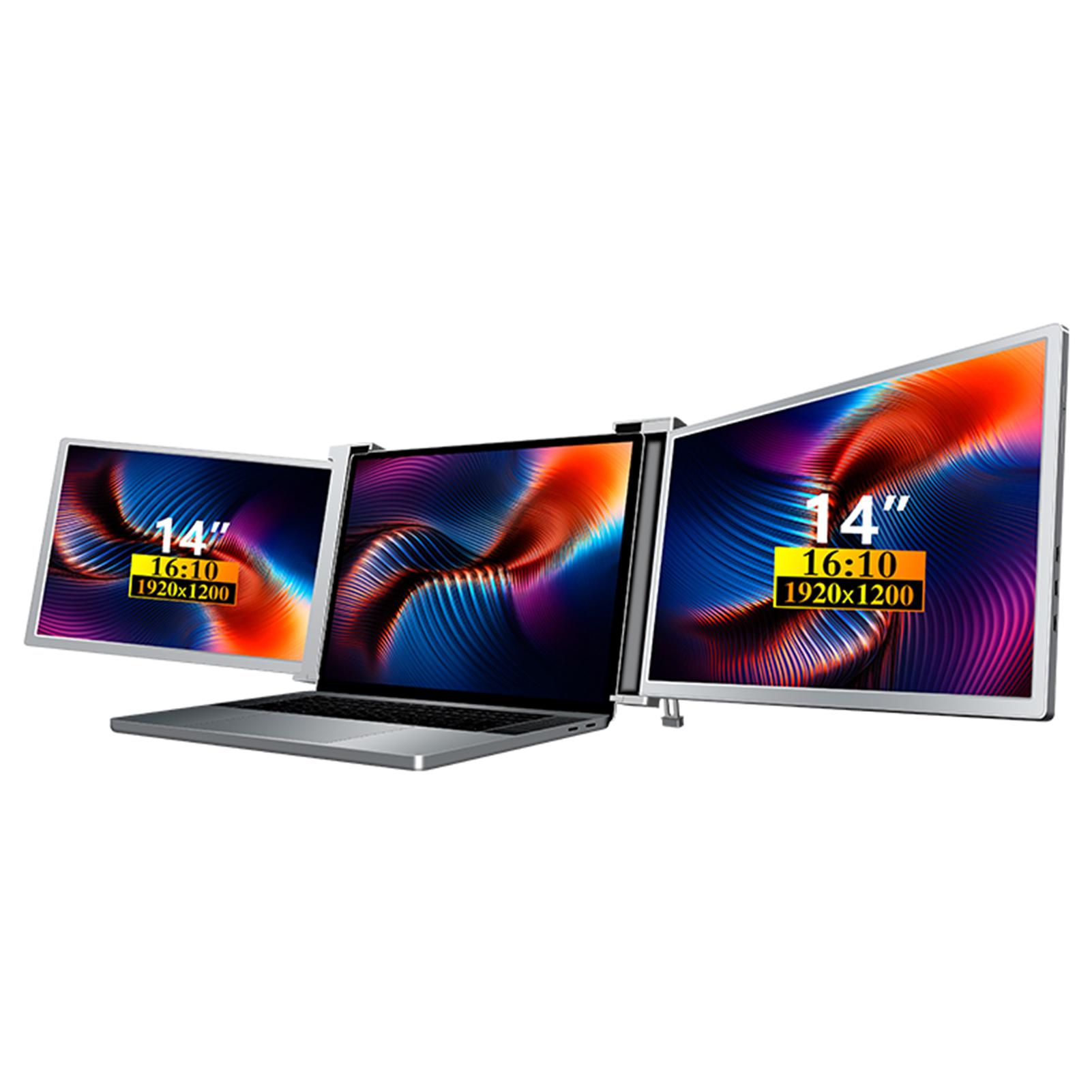 

15,6-дюймовый портативный монитор с тремя экранами для ноутбука, расширение экрана 1920*1080, легкое разрешение 14 inch чёрный