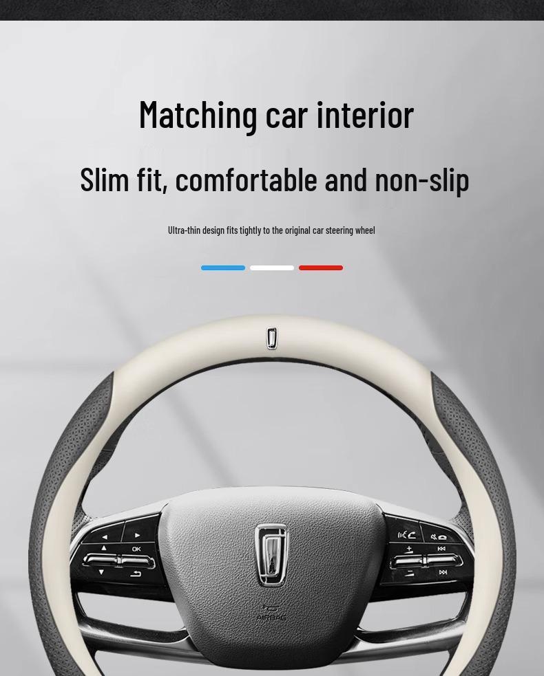 Besturn Genuine Leather & Suede Steering Wheel Cover for B70S, T99, T77, T33, E01, T55, B30
