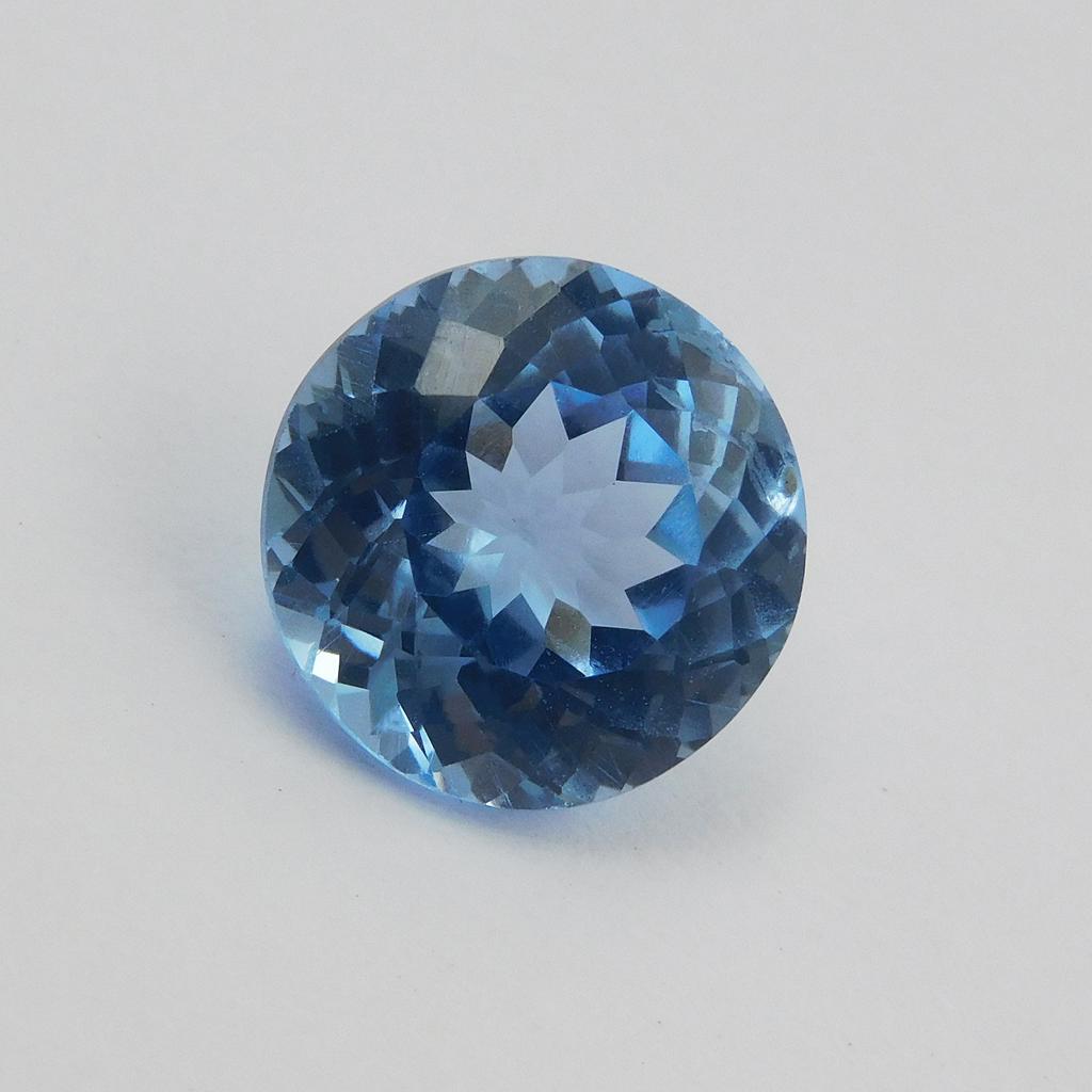 CERTIFIED Lite Blue Sapphire 9.25 Ct Natural Loose Gemstone Round Cut Ring Size P-1118-S
