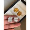 French Silver Needle Fashion Retro Exaggerated Ruched Metal Gold Silver Large Earrings Fancy Accessible Luxury Ear Studs Earrings