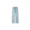 Women's 2025 High-Waisted Ripped Wide-Leg Jeans - Spring/Autumn Thin Style, Loose Petite Fit, Straight Narrow-Leg.