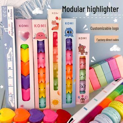 Cartoon Fluorescent Pen Gift Set: Colorful, Cute, and Creative Highlighters for Students