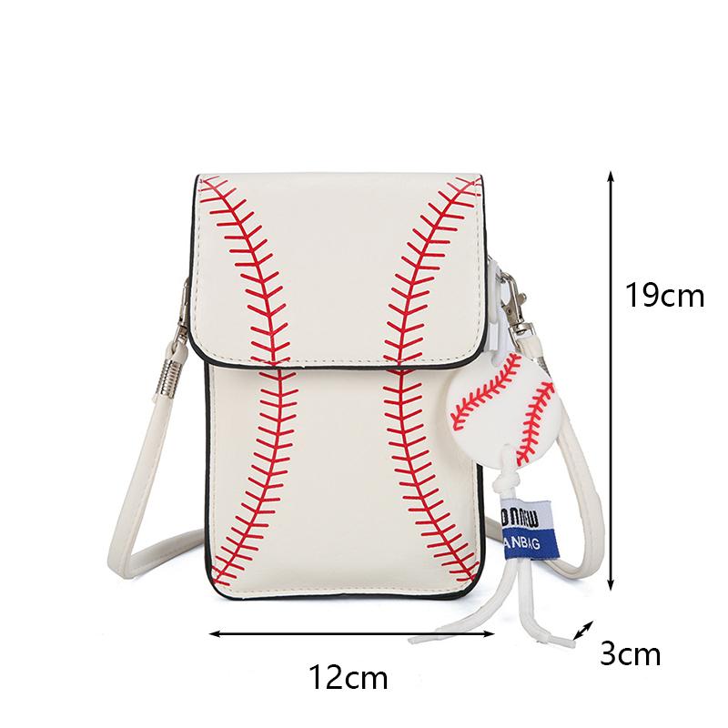 Baseball Printed Shoulder Cell Phone Bag Women Personalized Slanting Across Small Square Bag Fashion Versatile Crossbody Bags CLE