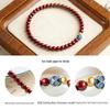 Wutai Mountain Natural Cinnabar Hand String with Calming Lotus Beads - Purple Gold Sand Bracelet for Women.