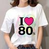 Love 80 3D printed T-shirt for women, summer O-neck short sleeved oversized top, casual T-shirt, loose streetwear Harajaku