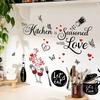 Cartoon Kitchen Food Wall Stickers DIY Vegetables Fruits Quotes Wall Decals Peel And Stick Refrigerator Door Stickers for Dining Room