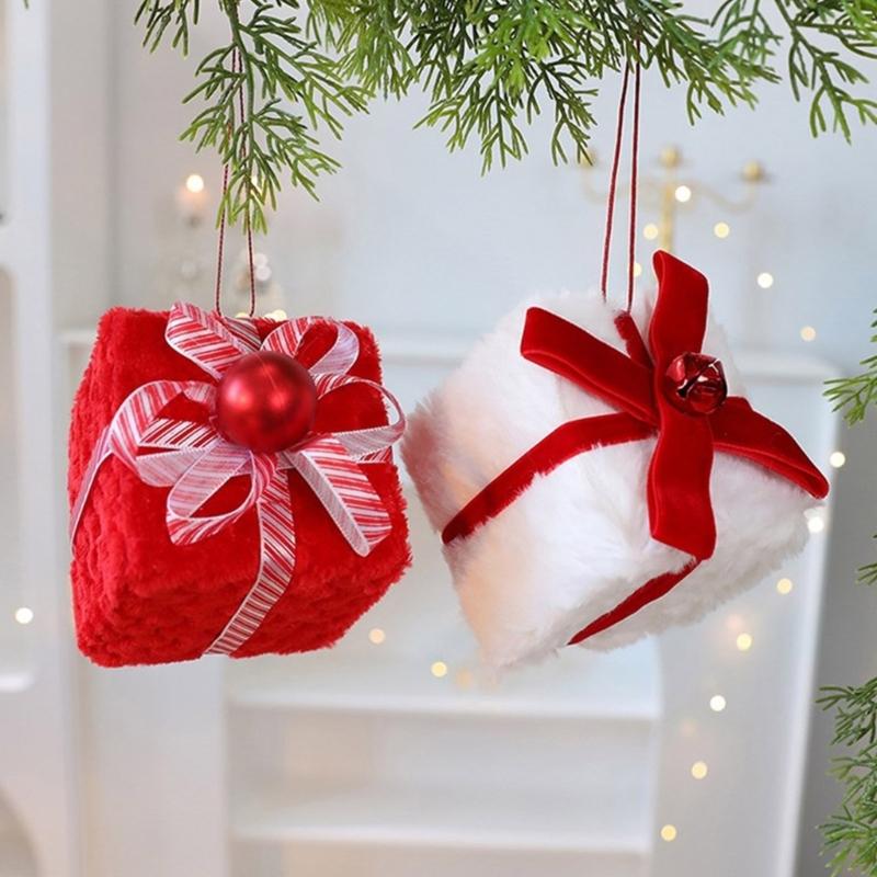 Decoraciones de Árbol de Navidad Terciopeladas Variadas Adornos Festivos Seguros Para Niños Mascotas Suministros de Manualidades Duraderos