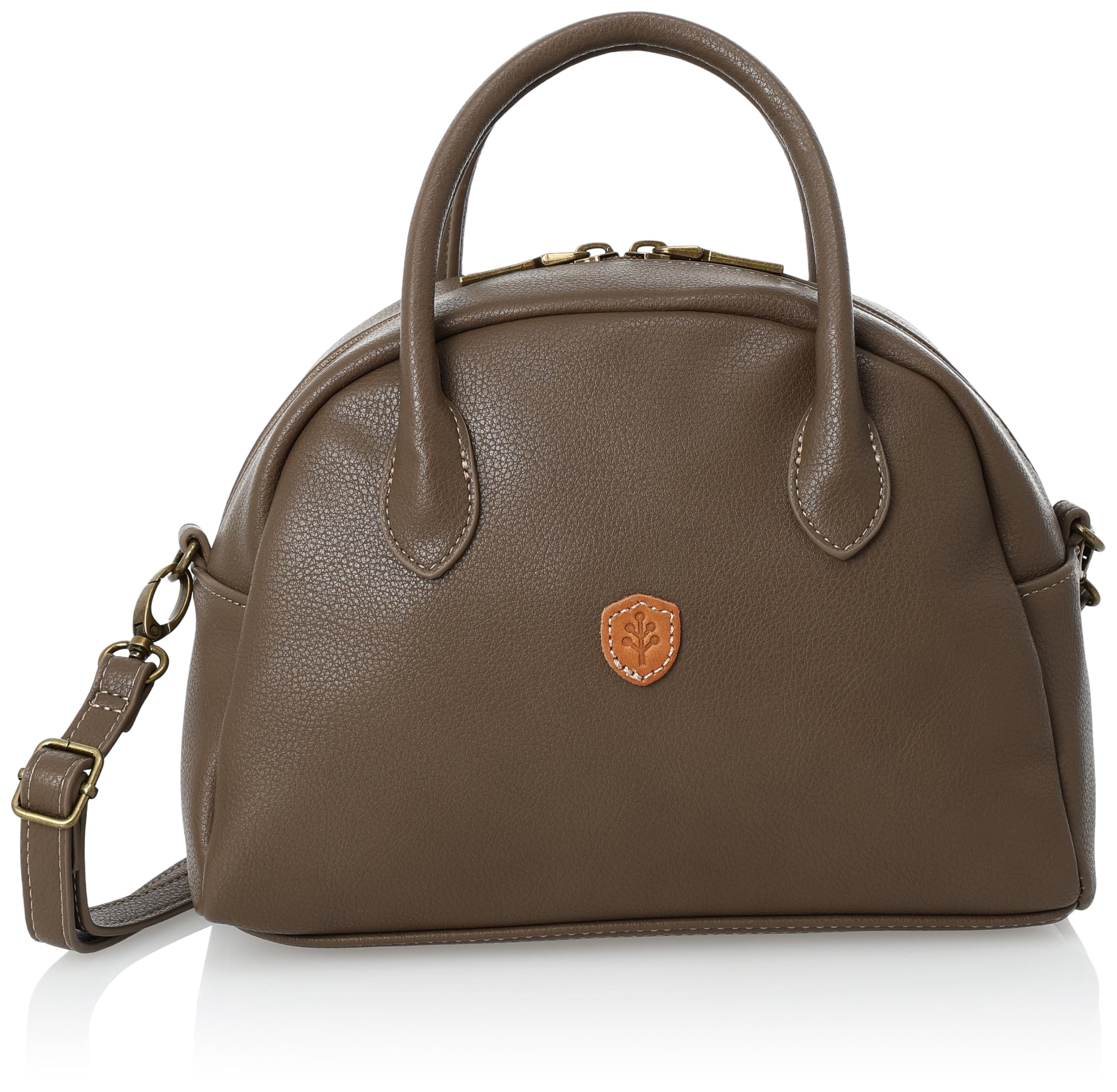 Сумка Chiemi Sacs, Мини-бостон, Сумка через плечо, 2-в-1, Простая, Натуральная, Коричневая, 2402-6252