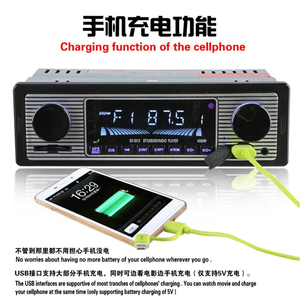 New 4-Channel High Power Output In-Dash Car Bluetooth Stereo Aux Usb/Sd/Fm/Wma/Mp3/Wav Radio Player