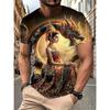Summer Comfortable Fashionable Men's T-shirt Colorful Retro Portrait Printing Soft Breathable Round Neck Short Sleeved T-shirt