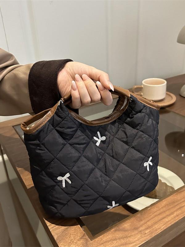 Koreaanse Ruit Herfst/Winter Handtas - High-End Geborduurde Kleine Tote