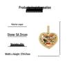 European & American Hip Hop Heart Photo Necklace: Copper Zirconia Pendant with DIY Personalized Heart Frame