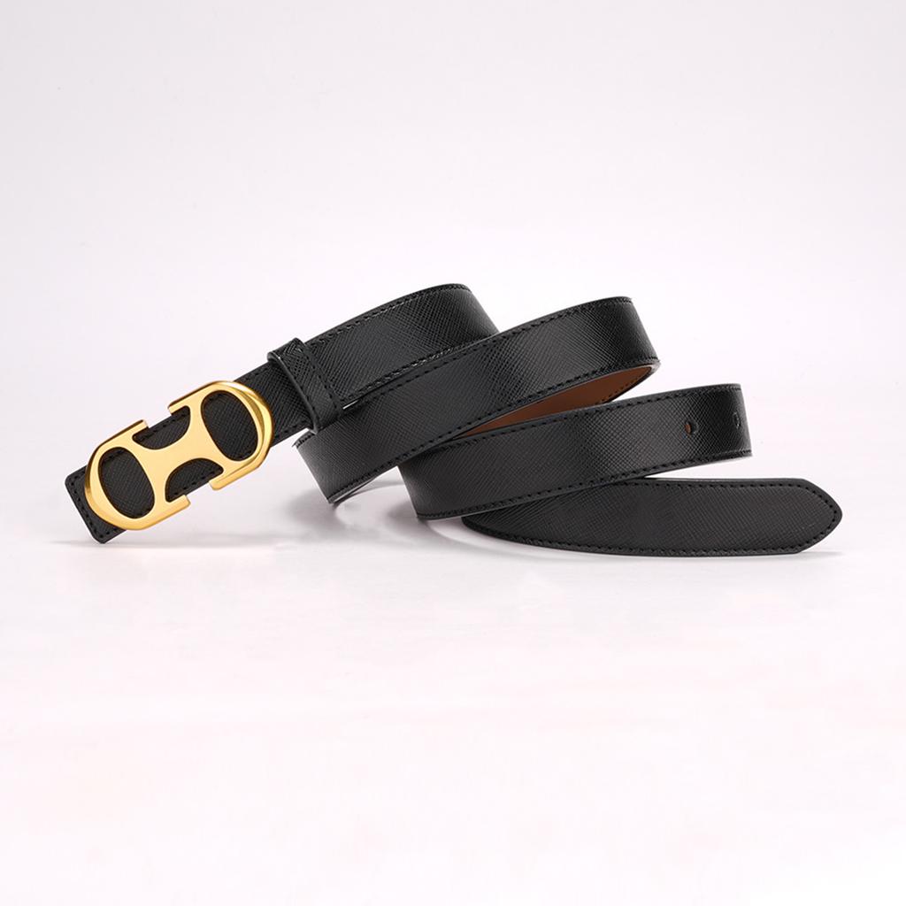 New Women's Genuine Leather Belt Double-sided Simple Belt Fashionable Versatile Trendy Pure Cowhide Girls' Belt