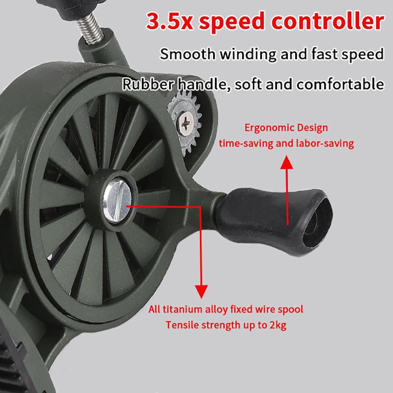 Non-slip Fishing Line Spooler Adjustable Fishing Line Winder Table Clamp Reciprocating Fishing Wire Winding Reclaimer Outdoor