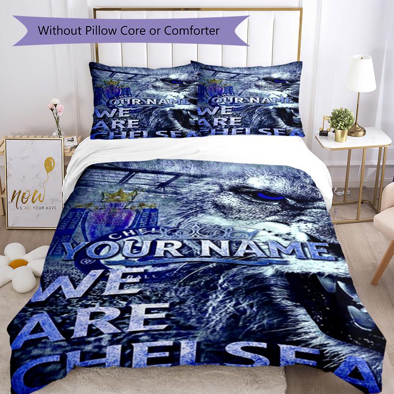 Chelsea Fc Football Player Customize Text Bed Sheet Set Suitable for Study room Machine Washable Home Decor Perfect Gift for Friends & Family