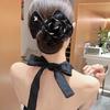 Hair Band Easy To Use French Spiral Hair Tie with 3D Mesh Yarn Flower Decor Wire Bun Maker Hair Accessories