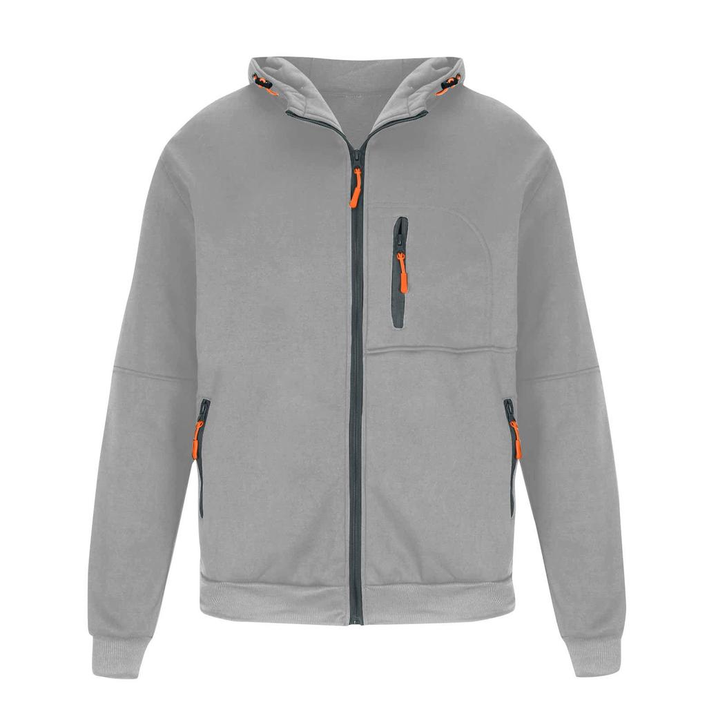 Giacca con cerniera da uomo, giacca cardigan casual retrò a maniche lunghe