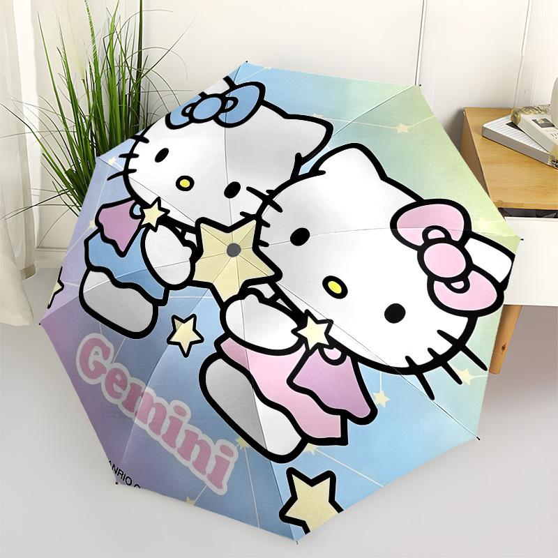 

1pc Gemini Hello Kitty Stars Umbrella with Plastic Handle,Suitable for All Seasons Home Travel Outdoor UmbrellaSanlio008