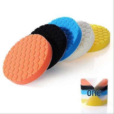 34" Hexagon Pattern Car Polishing Pad Set - Indented Sponge for Detailing & Waxing